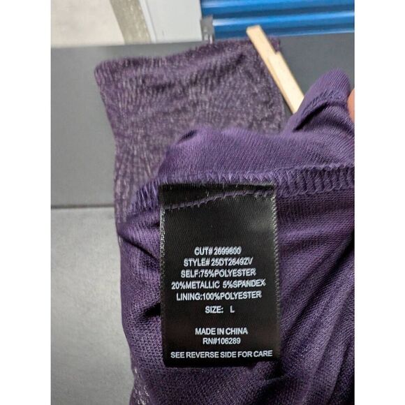 NWT Trixxi Clothing Company Long Sparkly Dress Purple Glitter One Shoulder Women - Picture 7 of 7